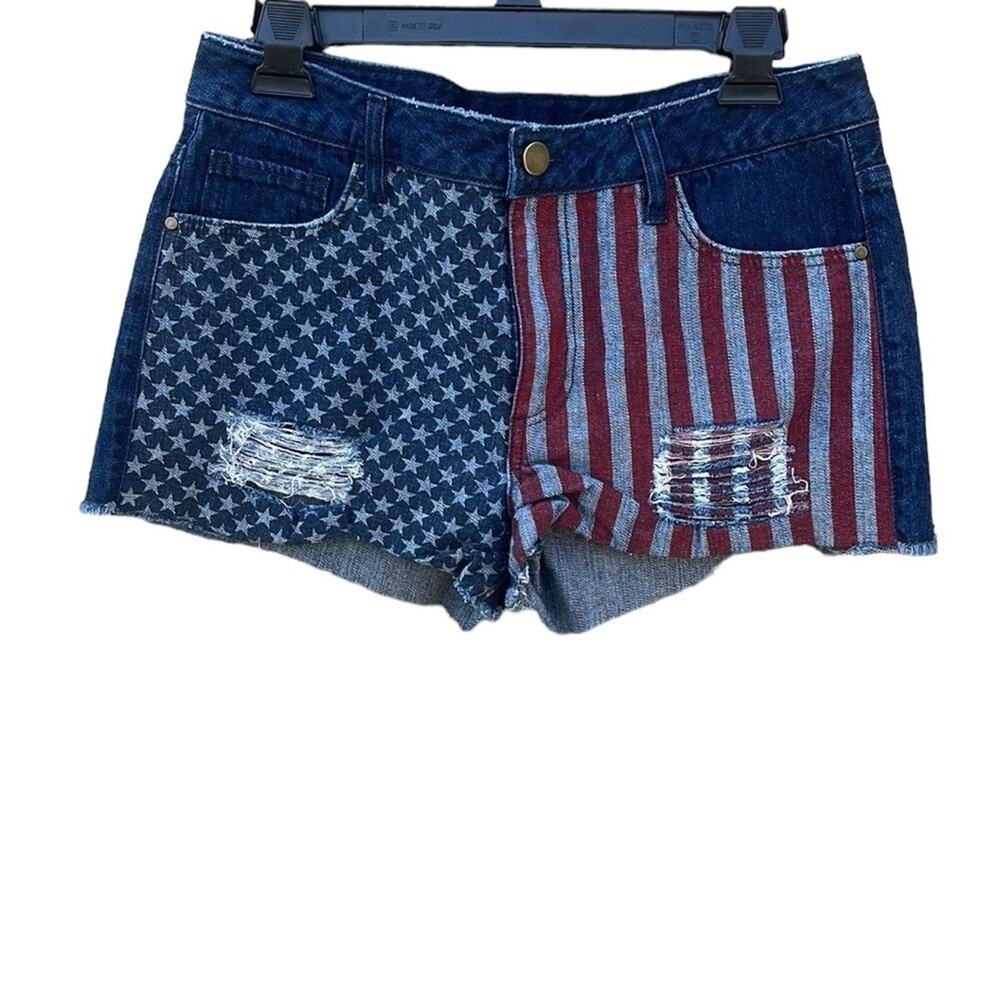 Design Lab denim jean shorts American Flag size 28